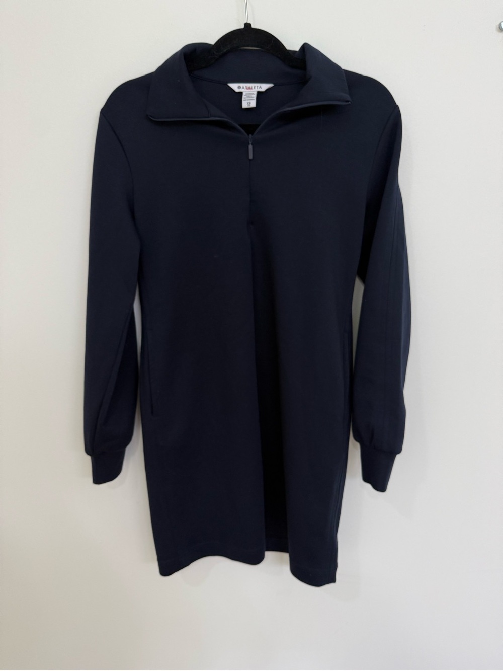 Athleta Women's Navy Half-Zip Long Dress Women Size XSmall